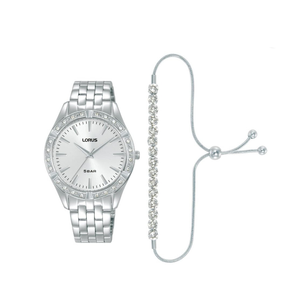 Lorus Ladies Watch And Bracelet Set Rg289xx9 Silver