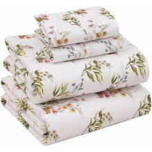 100% katoenen kingsize lakenset (4-delig), zacht en ademend percal, 40 cm diepe hoes, hotelstandaard, fris en koel gevoel, Floral Bliss