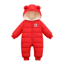 Toddler Snowsuit Jumpsuit – Padded Hooded Winter Outwear for Boys & Girls, 3-6 Months, Compatible with Cold Weather