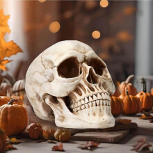 Realistic Resin Skeleton Head Decor, 1 pc
