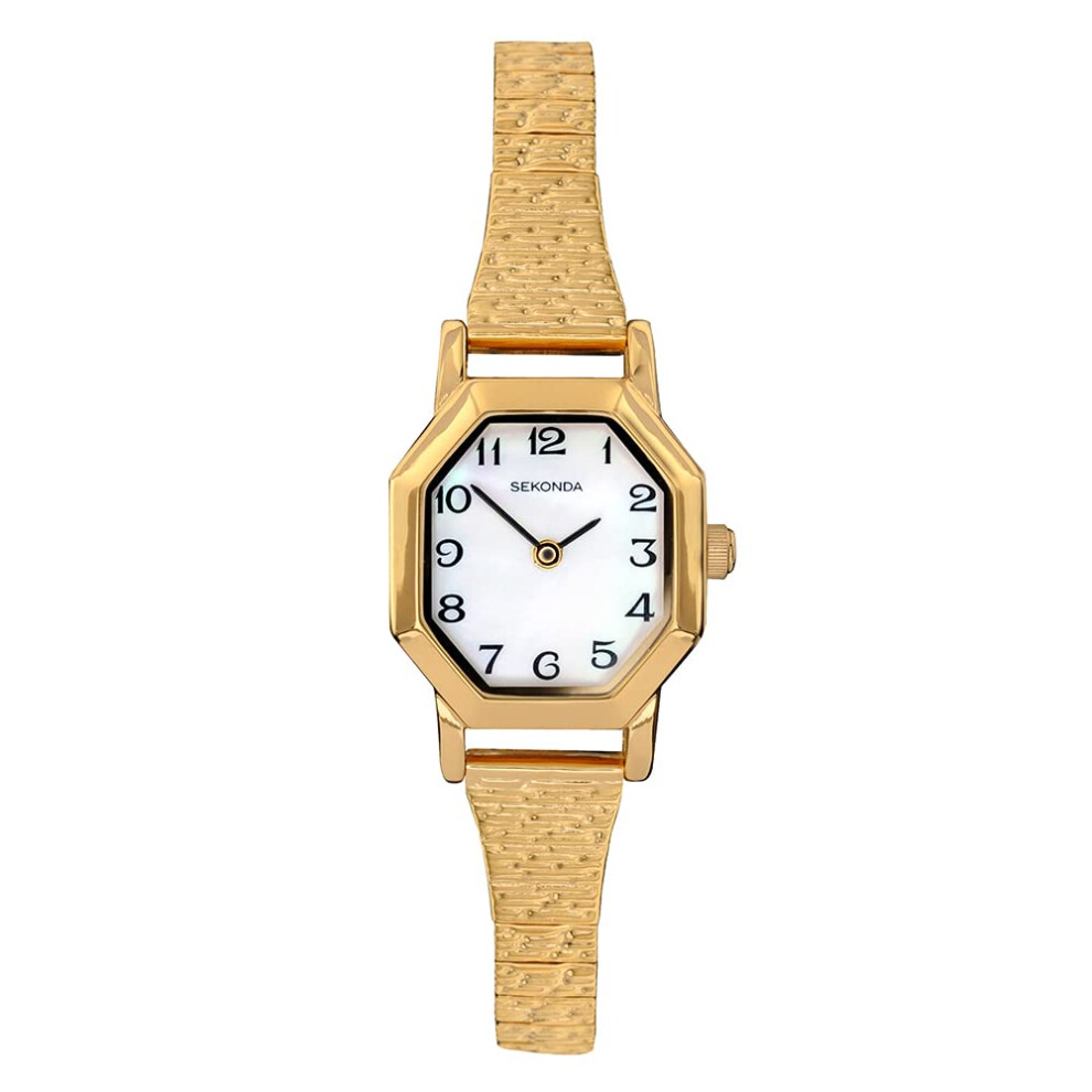 Sekonda Women's Quartz Watch With Mother Of Pearl Dial Analogue Display And Gold Stainless Steel Bracelet 4265.27 White,Gold