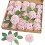 Artificial Rose Flowers with Wire Stem, Champagne Pink, 25 1