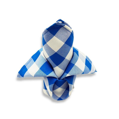 BalsaCircle50 τεμάχια 15" x 15" Μπλε Λευκές Χαρτοπετσέτες Gingham Καρό από Πολυεστέρα