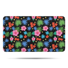 Floral Microfiber Bathroom Rug 17x30 Inch Non-Slip