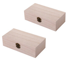 QUMONIN2PCS Scatola portagioie in legno non rifinito con chiusura a scatto per riporre e decorare