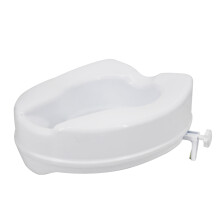 Assento sanitário elevado para a maioria dos vasos sanitários alongados, capacidade de peso de 136 kg, grampos de aperto, branco