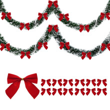 Gallickan Christmas Garland with Bows, 2m, 12 pcs