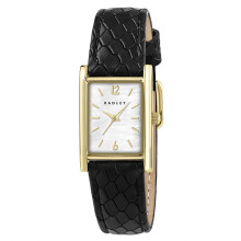 RADLEY Gold Plated Case Black Snake Leather Strap Watch RY21896