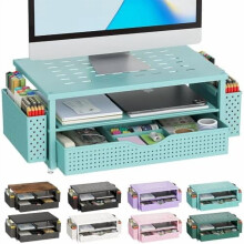Bureau-organizer met monitorstandaard, lade en 2 pennen.
