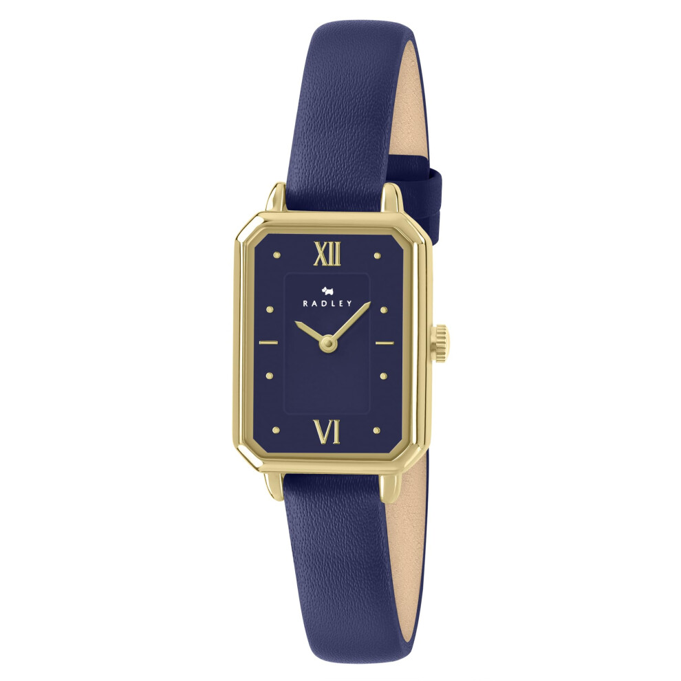 Radley Dawes Avenue Plated Case Ink Leather Strap Watch Ry21926a Gold