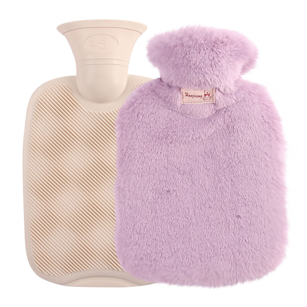 Xqxayjr Hot Water Bottle with Fleece Cover, 1L Bed Warmer for Pain Relief & Cramps â Compatible with Standard Fillers