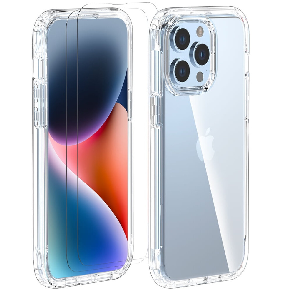 Xhy Iphone 15 Pro Case With Screen Protector Â 2-In-1 Reinforced Bumper, Anti-Scratch, Shockproof, Non-Yellowing, Crystal Clear (6.1", 2023) 9193271768449