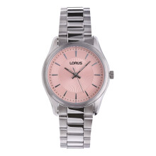 Lorus Women's Analogue Quartz Watch with Stainless Steel Strap, Silver, Silver/Pink, Classic