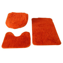 Ensemble de 3 tapis de bain, tapis de baignoire ultra doux et antidérapant, tapis de bain absorbant, tapis de bain moelleux rouge.