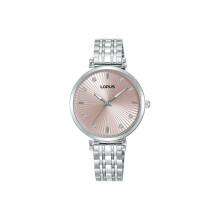 Lorus Women's Analogue Quartz Watch with Stainless Steel Strap, Silver/Blue, Silver/Rose, Standard Size, Bracelet