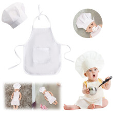 Schattige koksoutfit voor kinderen: rok + muts + schort voor kooklessen en rollenspellen – geschikt voor kinderen van 2-6 jaar