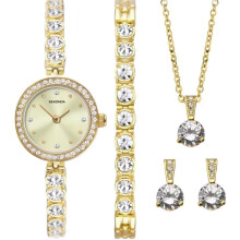 Sekonda Gold Watch, Bracelet, Necklace and Earrings Gift Set