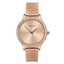 Sekonda Dress Ladies 29mm Rose Gold Quartz Watch Analogue Display and Rose Gold Stainless Steel Strap