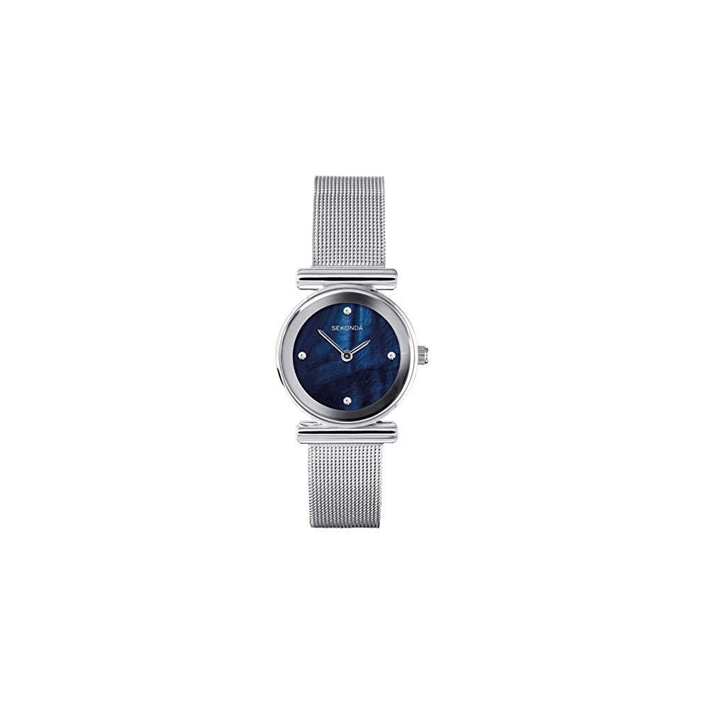 New Sekonda Women's Analogue Quartz Watch With Dial And Milanese Strap Watch Blue 40344