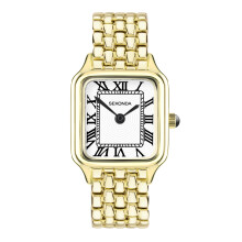 Sekonda Classic Monica Ladies 30mm Quartz Watch in White with Analogue Display, and Gold Alloy Strap 40657