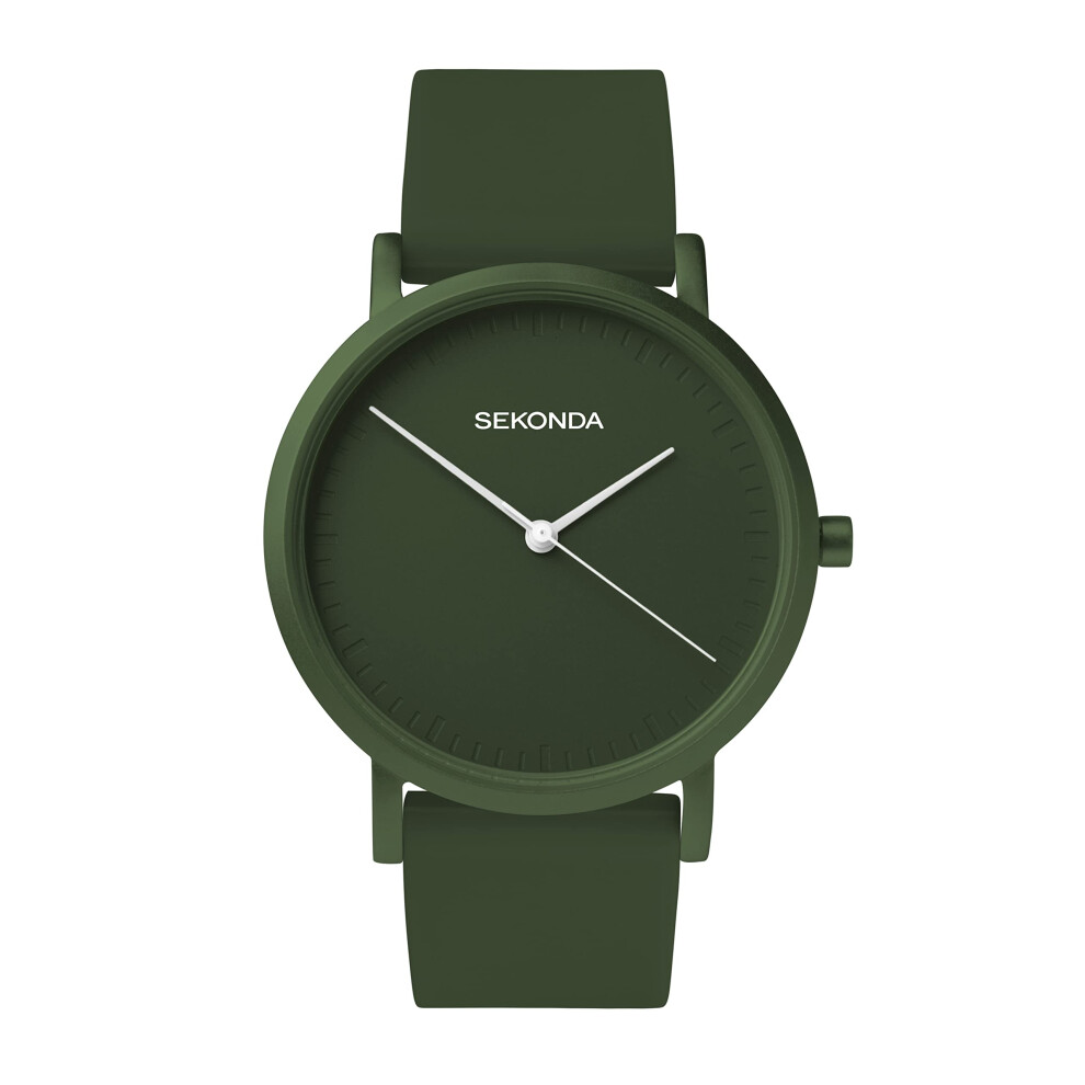Sekonda Palette Ladies 36Mm Quartz Watch In Green With Analogue Display, And Green Silicone Strap 40553