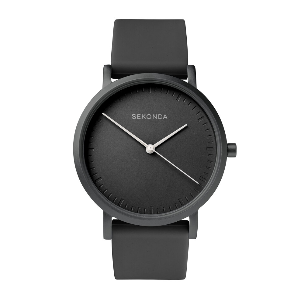 Sekonda In Colour Ladies 34Mm Quartz Watch In With Analogue Display, And Silicone Strap 40389 Black