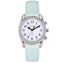 Acctim 'Robin' 35mm Radio Controlled UK Talking Watch in Silver/Mint