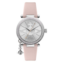Vivienne Westwood Orb Pastelle Ladies Quartz Watch with Silver Dial & Pink Leather Strap VV006SLPK