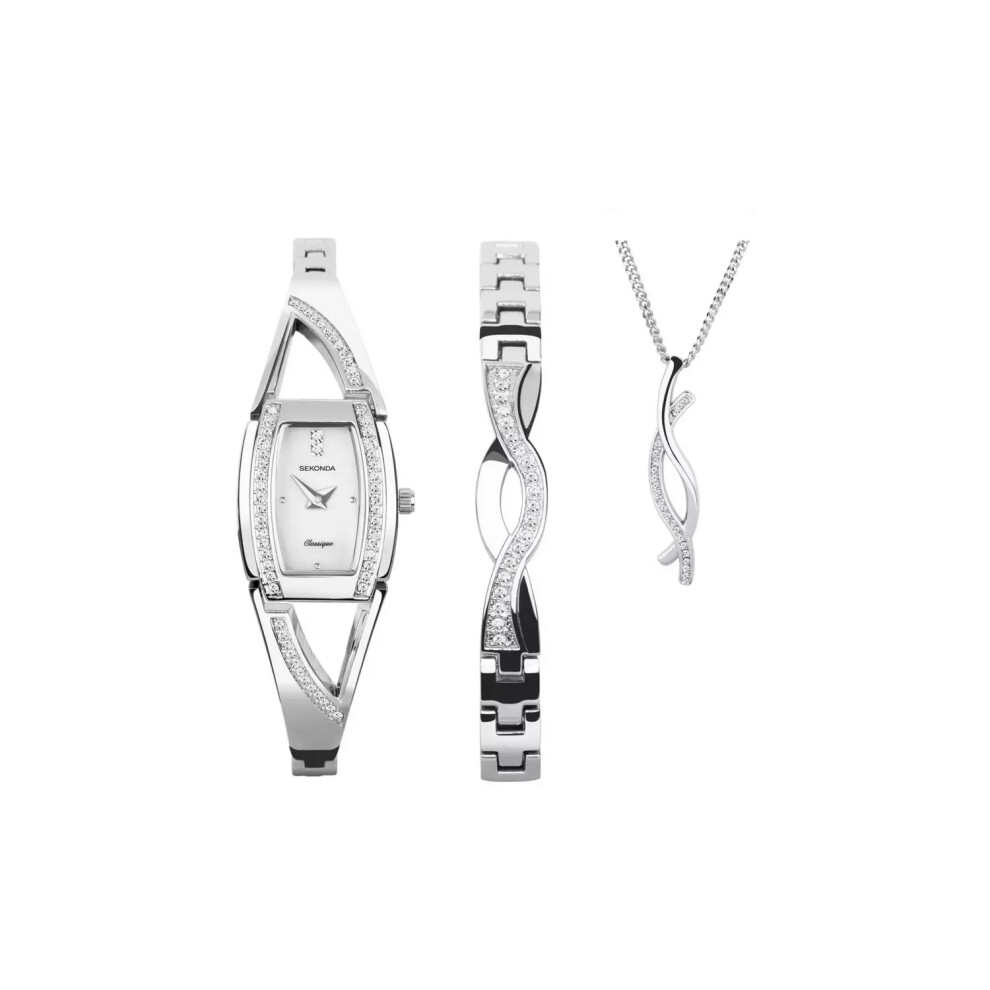 Sekonda Ladies Bracelet Watch Set Silver