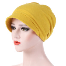 Damska zimowa czapka bawełniana z zimowym rondem, czapka beanie z luźnym daszkiem, ciepła czapka gazeciarza