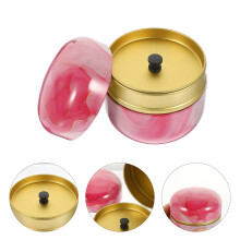 Organisateur de thé de style japonais en fer-blanc robuste, rose, rond, 8,9 x 11,4 cm