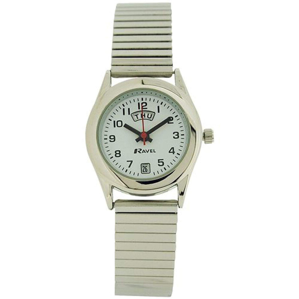 Ravel Ladies Stainless Steel Day/Date Expanding Bracelet Strap Watch R0706.17.2
