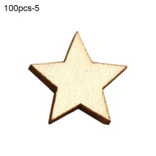 Décoration rustique en bois (100 pièces) : cœurs et étoiles en bois, à disperser sur une table de mariage (Type 5)