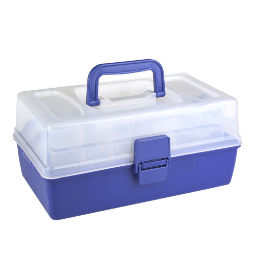 Plastic folding fishing tackle box with handle 1