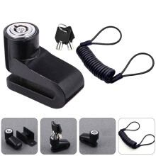 2Pcs Black Steel Alloy Disk Lock for Motorcycle Electric Scooter Traveling 2 2in