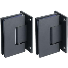 Dobradiças reforçadas para portas de box de vidro de 90, em aço inoxidável, pretas – Compatíveis com portas sem moldura (2 unidades)