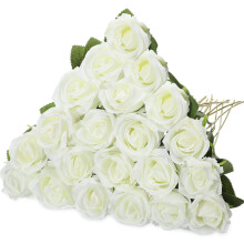 20 stk. realistiske svarte silkeroser med lange stilker – kunstige blomster i bulk til bryllup, hjem og festdekor