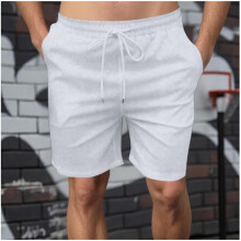 Men's Cargo Shorts Casual Solid Summer with Pockets Drawstring Middle Waist Sport Short Pants S-3XL