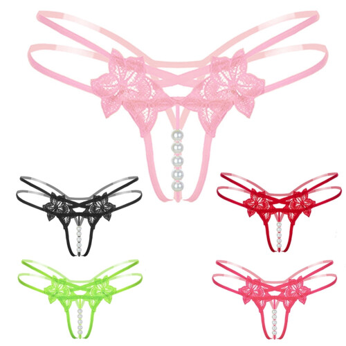 HEVIRGO Σέξι G-String με Λουλούδια και Δαντέλα, Στρινγκ με Τιράντες και Απομίμηση