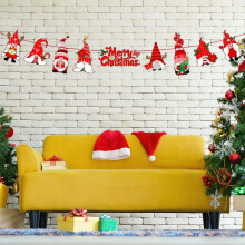 Christmas Paper Garland Banner with Merry Christmas Letters