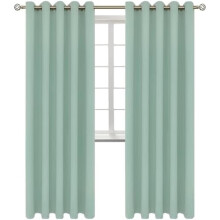 Blackout Curtains - Grommet Thermal Insulated Room Darkening Bedroom and Living Room Curtains, Set of 2 Panels (70 x 84 Inch, Frosty Green)