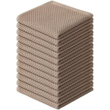 Panos de prato tipo waffle 100% algodão, pacote com 12 unidades, 30x30 cm