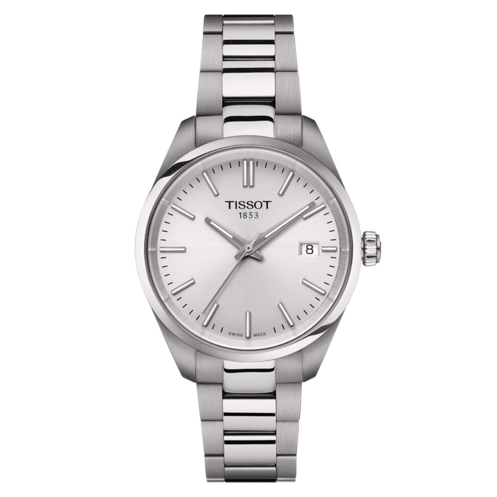 Tissot Unisex Pr 100 34Mm 316L Stainless Steel Case Quartz Watches, Grey, Stainless Steel, 16 (T1502101103100)