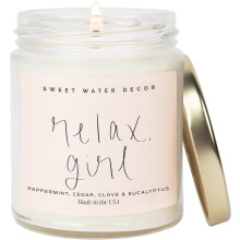 Vela de soja Relax Girl com aroma de hortelã-pimenta e cedro, 255g