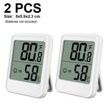 Digital Hygrometer Indoor Thermometer Humidity Meter Room Thermometer with Temperature and Humidity Monitor Mini Hygrometer Thermometer,White