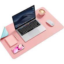 Alfombrilla antideslizante para escritorio de 60 x 34,8 cm (23,6" x 13,7"), alfombrilla de ratón impermeable de piel sintética, doble cara para