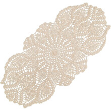 One Piece 23x12 Inch Oval Crochet Doilies for Dressers & End Tables – Disposable Valentine's Lace Placemats, Coasters, Cotton Tablecloth