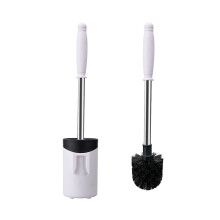 Brosse et support WC pour le nettoyage de la salle de bain, format compact pour un rangement optimal, nettoyage en profondeur, blanc