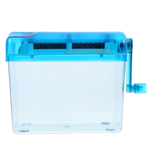 FRCOLOR Distruggidocumenti manuale da tavolo, pratico per ufficio, colore blu