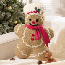 Cojín Chef Gingerbread – Teddy Sherpa, 20x13,5 pulgadas